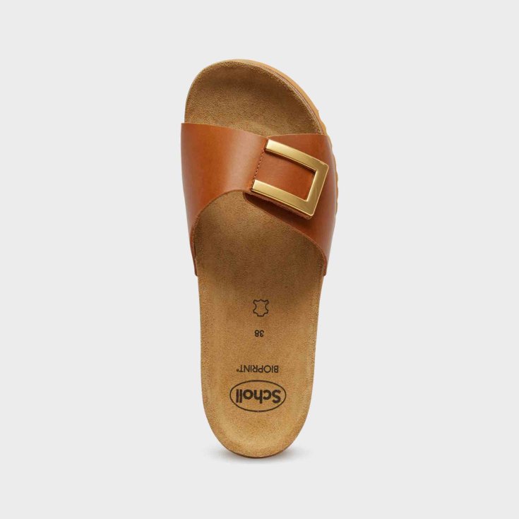 Scholl's Monterey Mule Zoccoli Donna Pelle Vintage Cognac