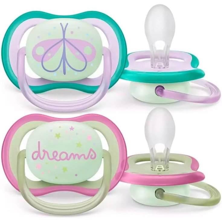 Philips Avent Succhietto Ultra Air Night 0-6 Mesi Libellula Dreams
