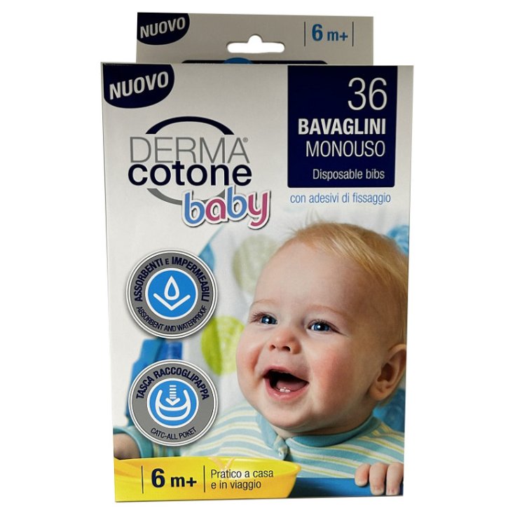 Dermacotone Baby Bavaglini Monouso con Tasca - 36 Pezzi
