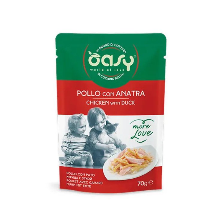Oasy Cibo Umido Gatto Adulto Pollo e Anatra 70g