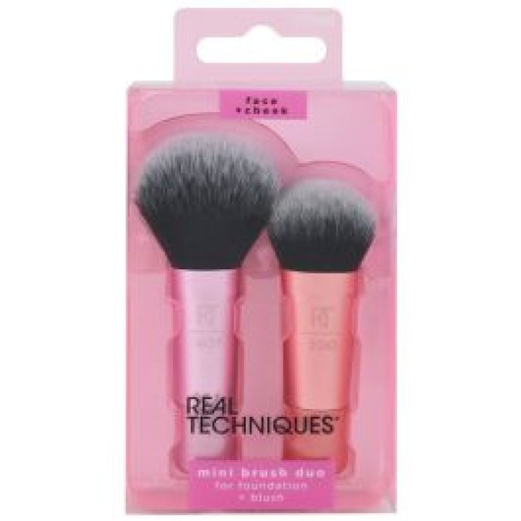 Real Techniques Mini Set Pennelli Viso: Fondotinta e Blush