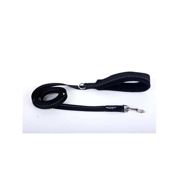 Tre Ponti Guinzaglio Inserto Rifrangente per Cani Nero 130 cm