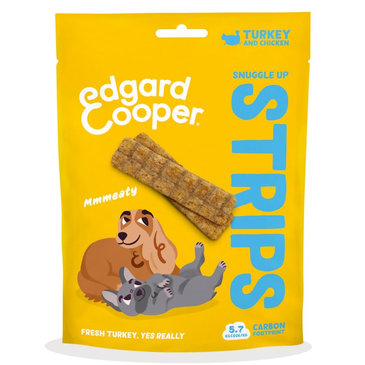 Edgard & Cooper Striscette Snack per Cani Tacchino e Pollo 75 g