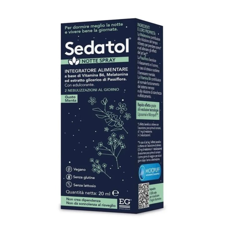 Eg Sedatol Notte Spray Integratore Alimentare Sonno con Melatonina e Passiflora