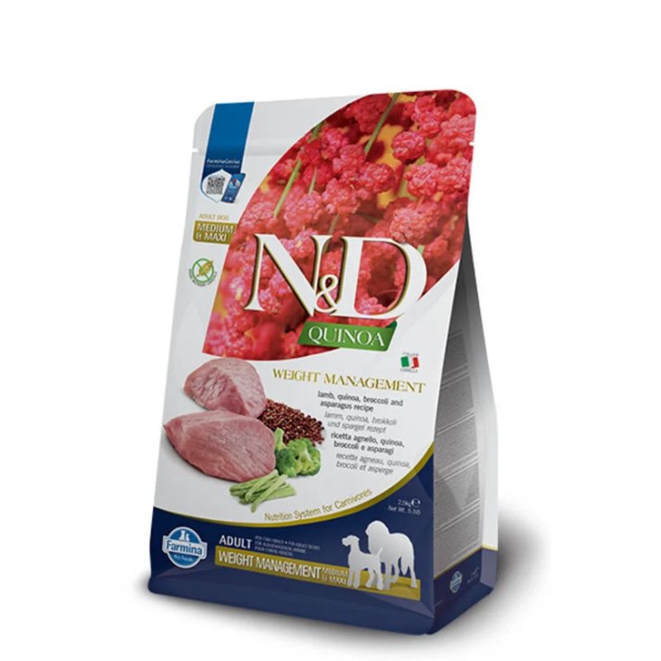 N&D Adult Alimento Secco per Cani Gestione Peso Agnello e Quinoa 2.5 Kg