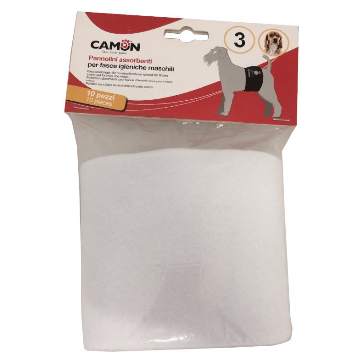 Camon Pannolini Assorbenti per Fasce Igieniche Cani Maschi Misura 3, 10 Pezzi