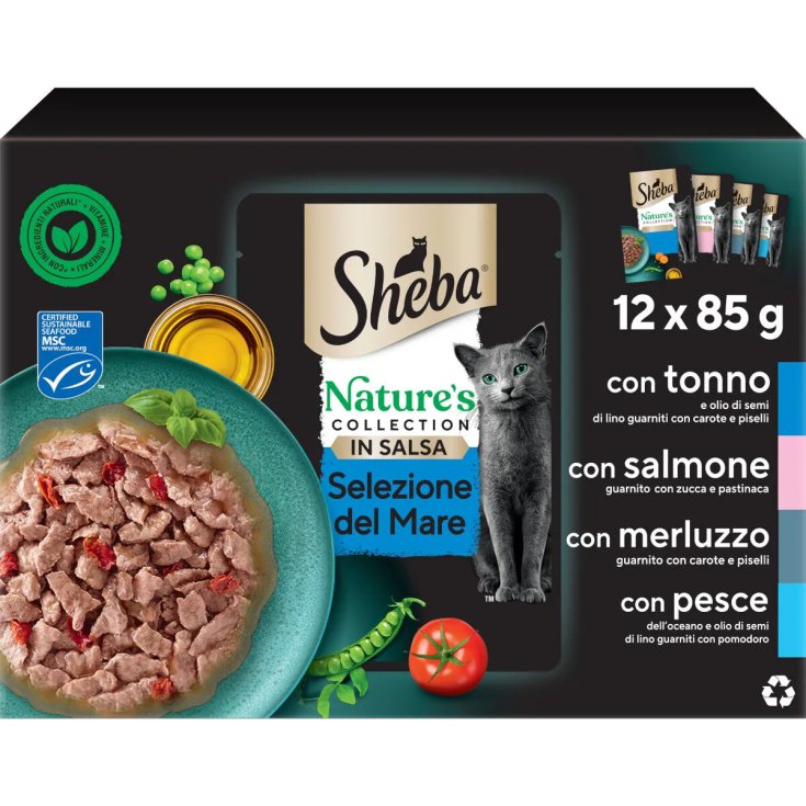 Sheba Pouch Selezione Del Mare Salsa Gatto 85g 12 Pezzi