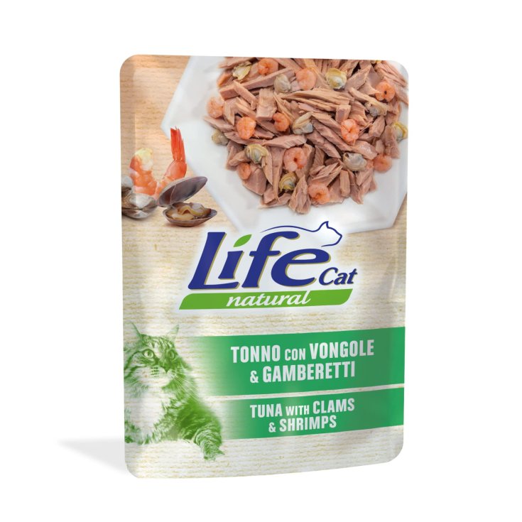 Life Pet Care Tonno con Vongole e Gamberetti per Gatti Adulti - 70g