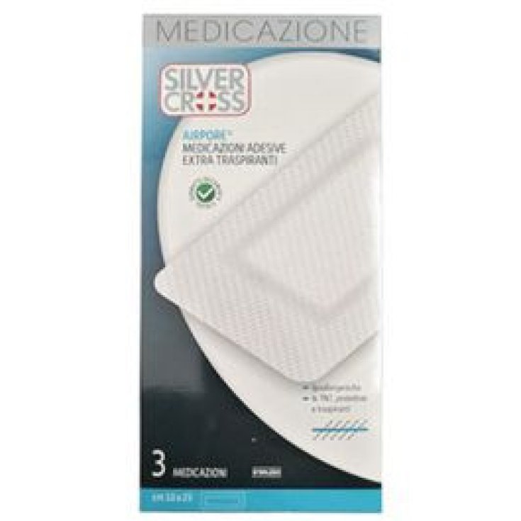 Silvercross Airpore Medicazione Adesiva Extra Traspirante 10x25 cm, 3 Pezzi