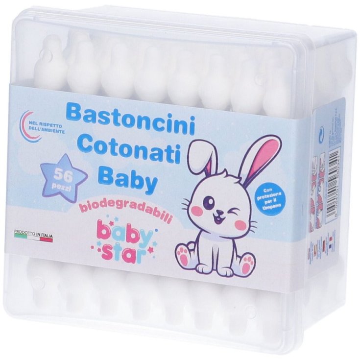 Babystar Bastoncini Cotonati Delicati, 56 Pezzi