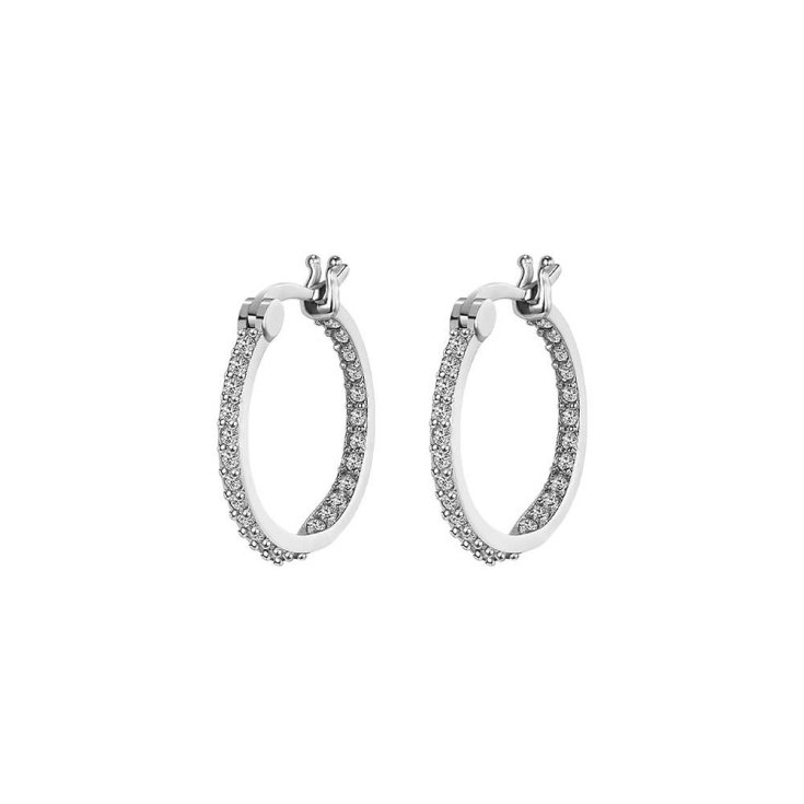 Mast Industria Italiana Orecchini Cerchio Argento Pav&eacute; Medical Jewels