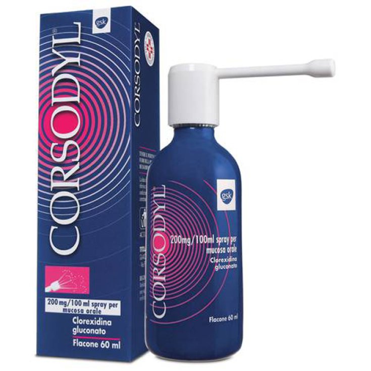 Gsk Corsodyl Spray 200mg/100ml Disinfettante Del Cavo Orale Flaconcino 60ml 