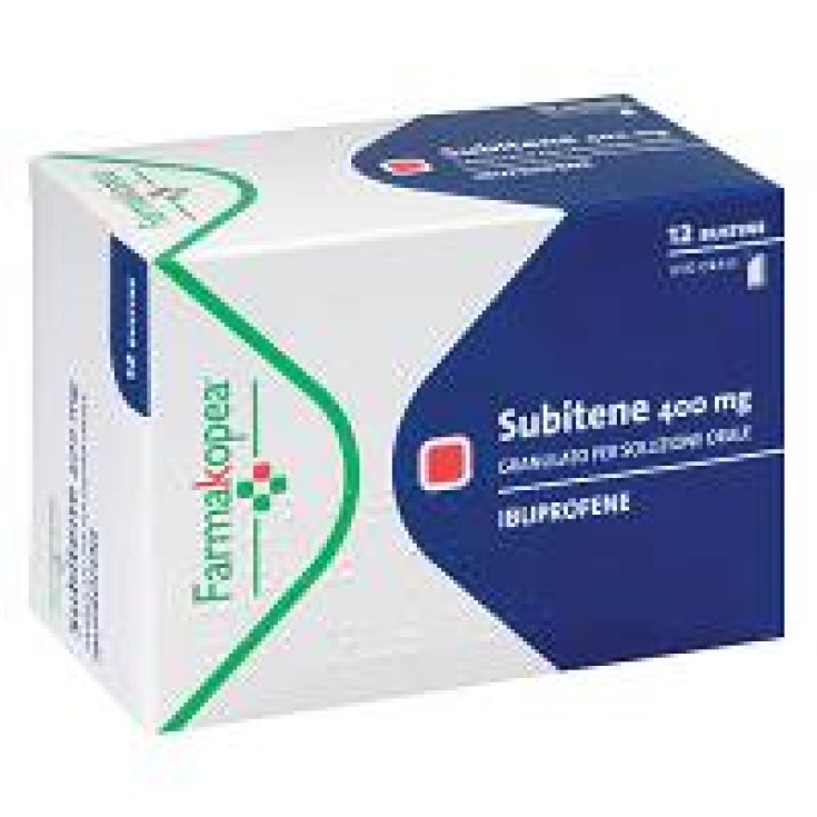 Farmakopea Subitene 400mg Ibuprofene Granulato per Soluzione Orale 12 Bustine