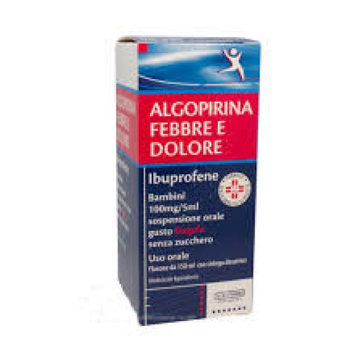 Algopirina Febbre Dolore 100 mg/5 ml Sospensione Orale Gusto Fragola Senza Zucchero 150ml