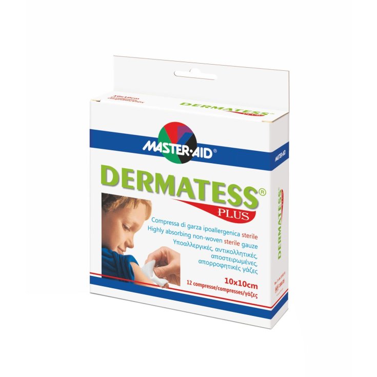 Master-Aid® Dermatess® Plus Compressa Di Garza Ipoallergenica Sterile 10x10 cm 12 Pezzi