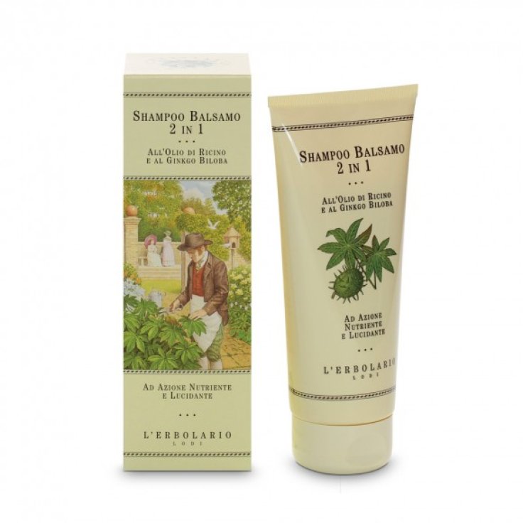 L'Erbolario Shampoo Balsamo 2 in 1 All'Olio di Ricino e al Ginkgo Biloba 200ml