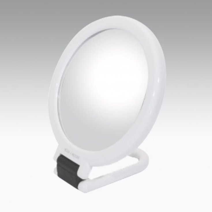 Koh-I-Noor Specchio Bifacciale14cm Con Manico Pieghevole Ingrandimento x3 Colore Bianco COD SC152V-3