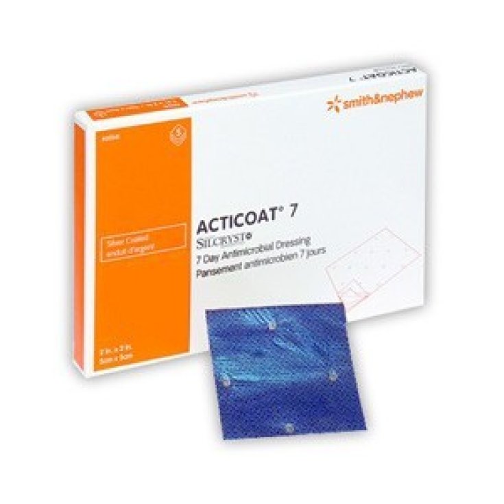 Acticoat 7 Barriera Antimicrobica con Nanocristalli D'Argento 5x5cm 5 Medicazioni