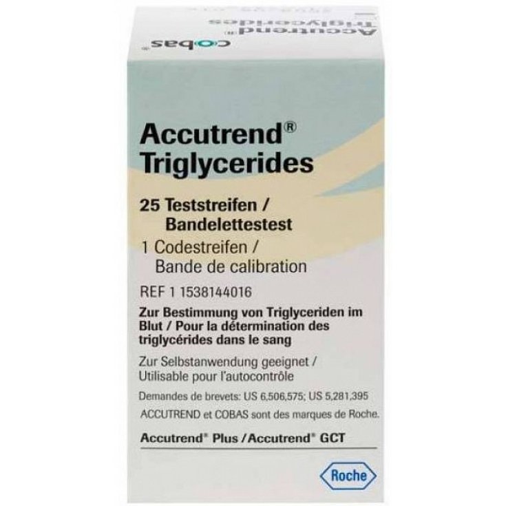 25 Roche Accutrend Triglycerides Test Strips