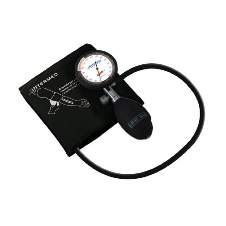 Intermed Sfigmomanometro Ad Aneroide Anti-Shock Misurazione Pressione Arteriosa Colore Nero