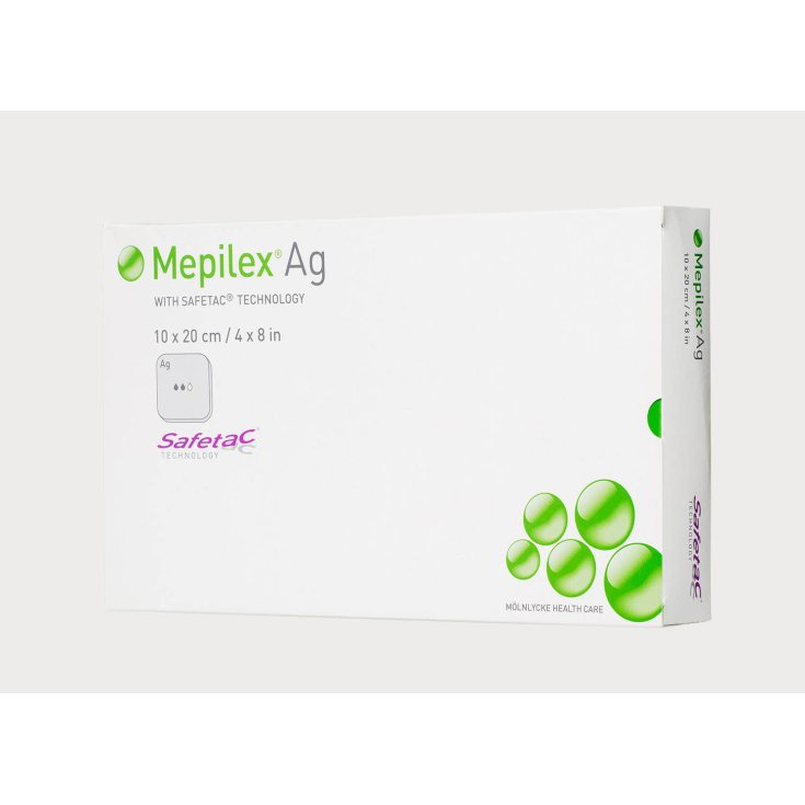 Mölnlycke® Mepilex® Ag Medicazione In Schiuma Antimicrobica Con Safetac® Misura 10x10cm 5 Pezzi