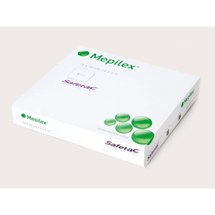 Mölnlycke® Mepilex® Medicazione In Schiuma Assorbente Con Safetac® Misura 10x20cm 5 Pezzi