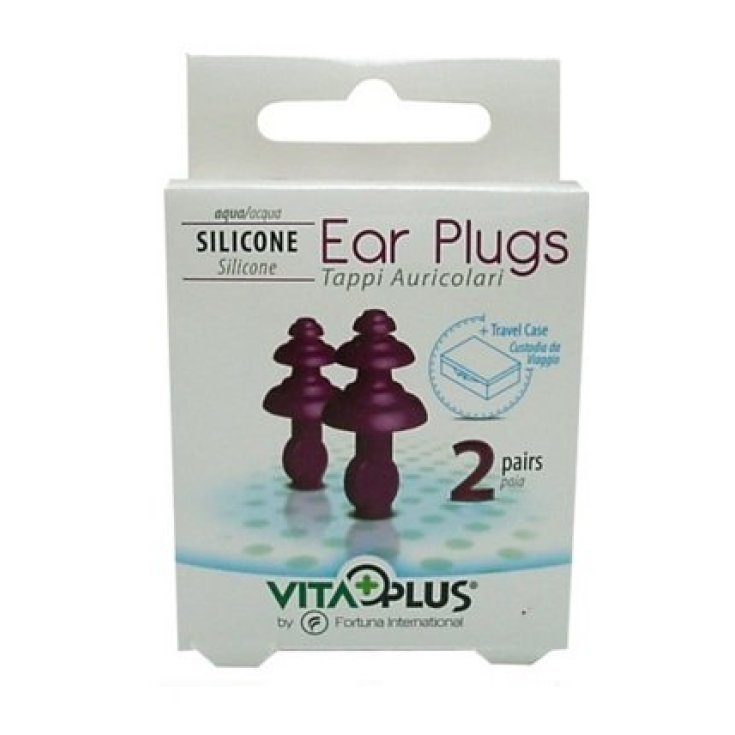 Vita+Plus® Ear Plugs Tappi Auricolari Silicone Acqua 2 Coppie+Custodia