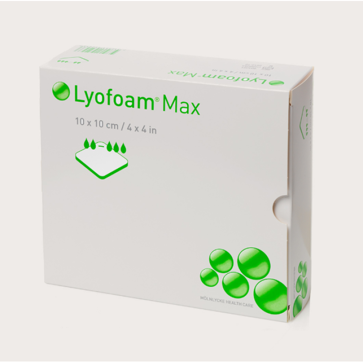Mölnlycke® Lyofoam® Max Medicazione Assorbente In Schiuma Di Poliuretano 10x10cm 10 Pezzi