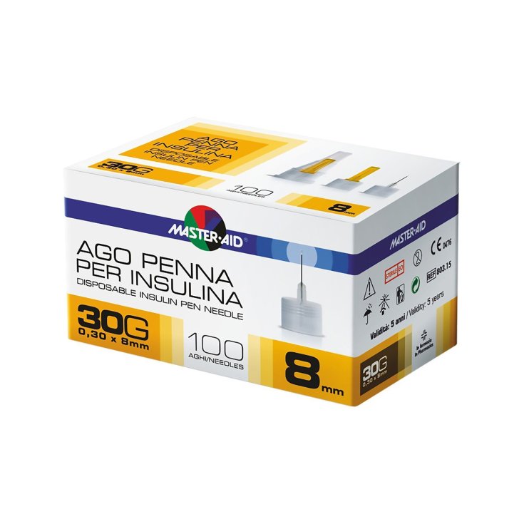 Master-Aid® Ago Penna Per Insulina 30G 0,30x8mm 100 Pezzi