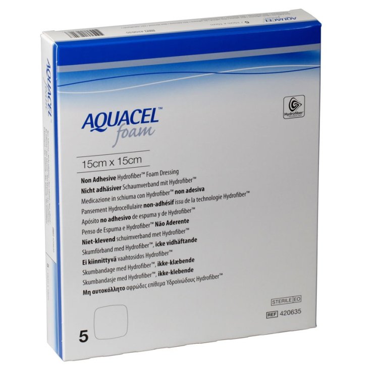 Convatec Aquacel Foam Medicazione in Schiuma Non Adesiva 15x15 5 Medicazioni