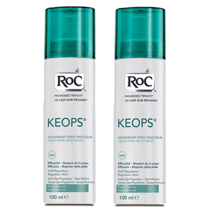 Roc Keops Deodorante Spray Fresco Senza Profumo Efficace 48h  2x100ml
