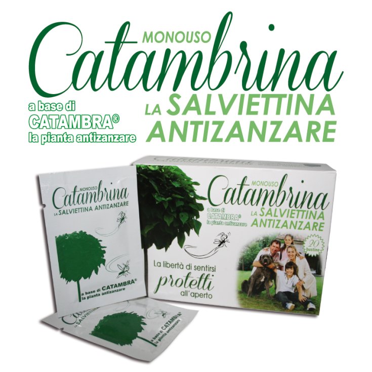 Ambrogio Italia Catambrina Salviettine Monouso Antizanzare 20 Pezzi