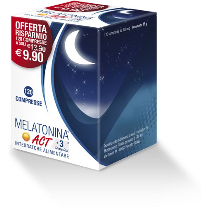 F&F Melatonina Act + 3 Complex  Integratore Alimentare 120 Compresse