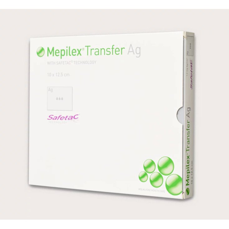 Mölnlycke® Mepilex® Transfer Ag Medicazione Antimicrobica In Schiuma Misura 12,5x12,5cm 5 Pezzi