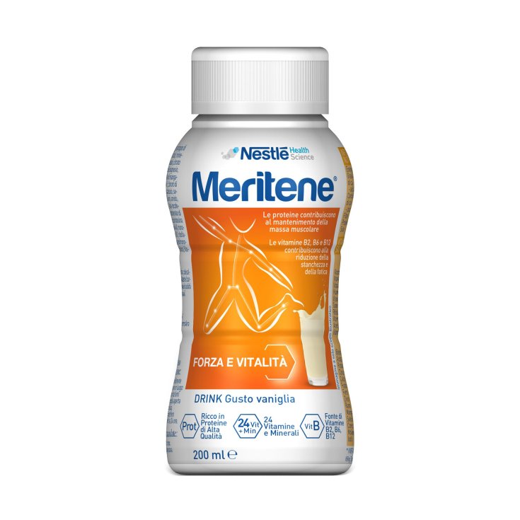 Nestlé Health Science Meritene Forza e Vitalità Drink Vaniglia Bevanda Proteica Con Vitamine E Minerali 200ml