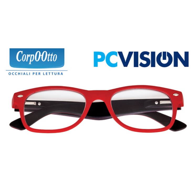 CorpoOtto PC Vision Occhiale da Lettura Rosso +1,50