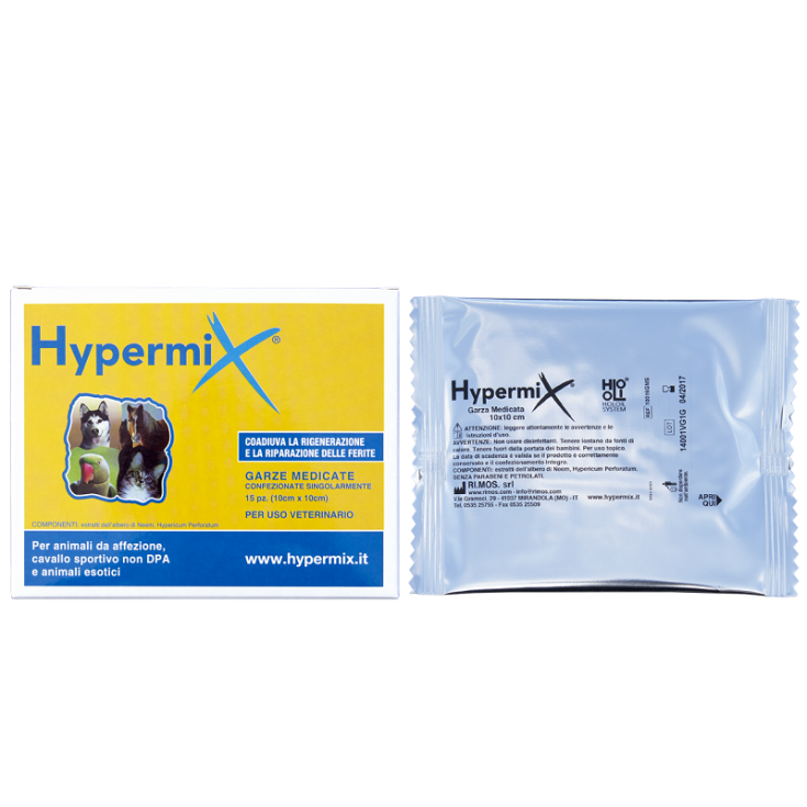 Hypermix Garze Medicate 10x10cm Uso Veterinario 15Pezzi