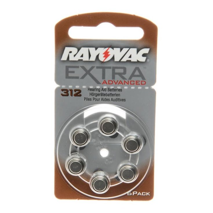 Rayovac Extra Advance Blister Di Batterie Allo Zinco Aria Modello 312 6 Pezzi