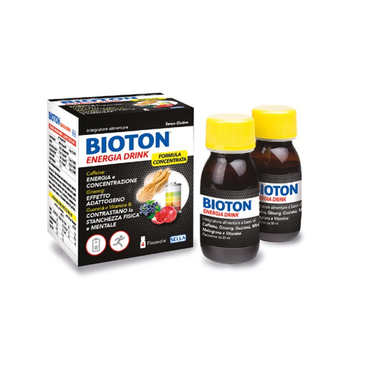 Sella Bioton Energia Drink Integratore Alimentare 4 Flaconcini Da 50ml