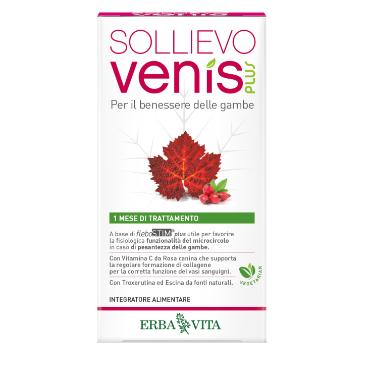 ErbaVita Line Venis Sollievo Venis Plus Capsule Integratore Alimentare 60 Capsule