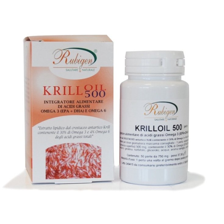 Rubigen KrillOil 500mg Omega3/Omega6 Integratore Alimentare 25g