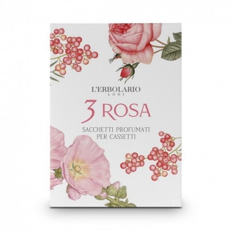 L'Erbolario 3 Rosa Sacchetto Profumato per Cassetto 4 Sacchetti