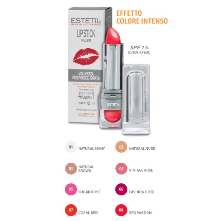 Estetil Lip Stick Filler Colore Natural Shiny 01