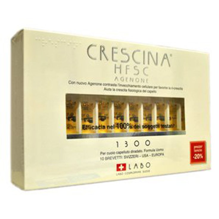 Labo Crescina HFSC Con Agenone Dosaggio 1300 Formato Uomo 40 Fiale