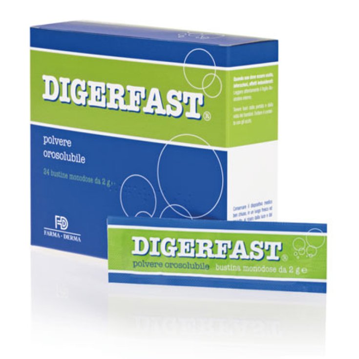 Farma-Derma Digerfast® Polvere Orosolubile Integratore Alimentare 24 Bustine Da 2g