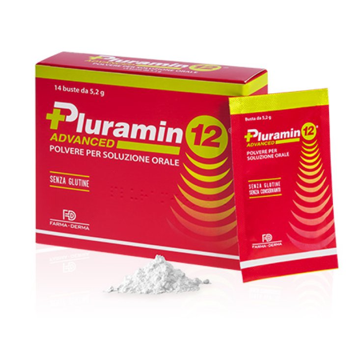 Farma-Derma Pluramin 12® Advanced Polvere Per Soluzione Orale Integratore Alimentare 14 Bustine Da 5,2g