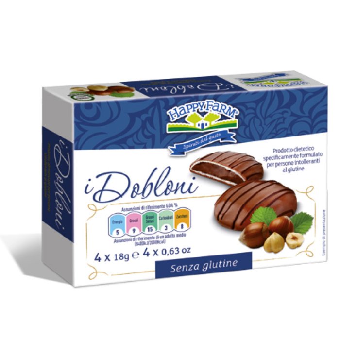 Happy Farm I Dobloni Con Cioccolato Al Latte Senza Glutine Pocket 18g