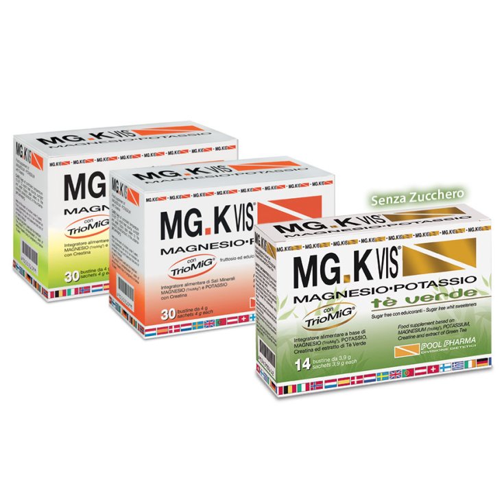 Pool Pharma Mgk Vis Magnesio E Potassio Integratore Alimentare Gusto Tè Verde 14 Bustine