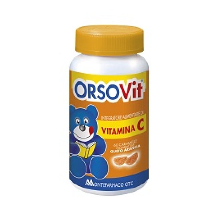 Orsovit Vitamina C  Integratore Alimentare Senza Glutine  60 Caramelle Gommose Arancia