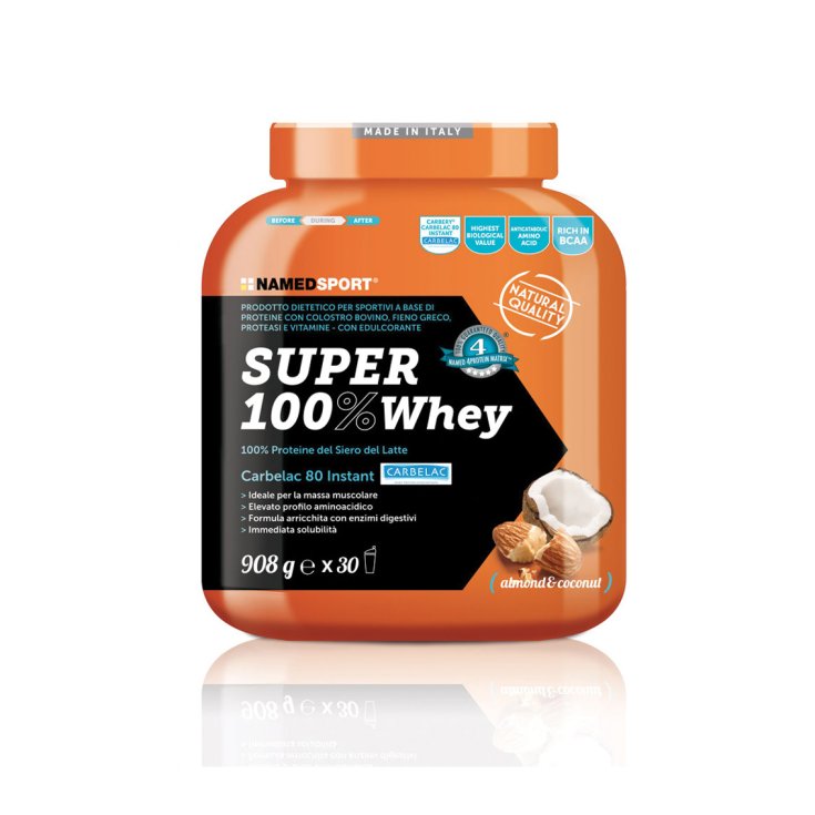 Named Sport Super 100% Whey Integratore Alimentare Gusto White Choco&Strawberry 908g